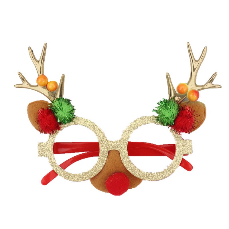 Jul xmas klare briller specs nyhed solbriller fancy kjole fest santa voksen børn fest legetøj santa snemand fest: 08