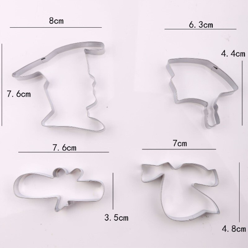 Afgestudeerde Bachelor Gown Diploma Rvs Cookie Cake Snijders DIY Biscuit Gebak Bakvorm Fondant Party Decor