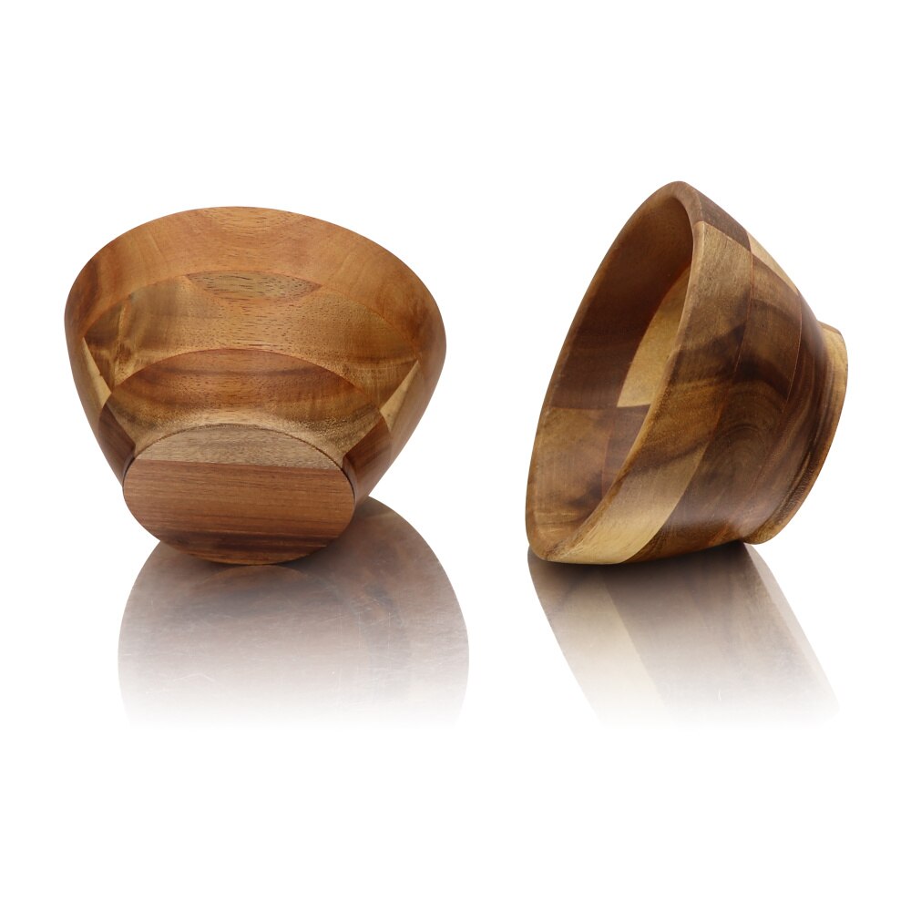Jaswehome-cuenco de madera ecológico Natural, cuencos de fideo, arroz, sopa, postre, cuenco pequeño para niños, contenedor de alimentos, utensilios de madera
