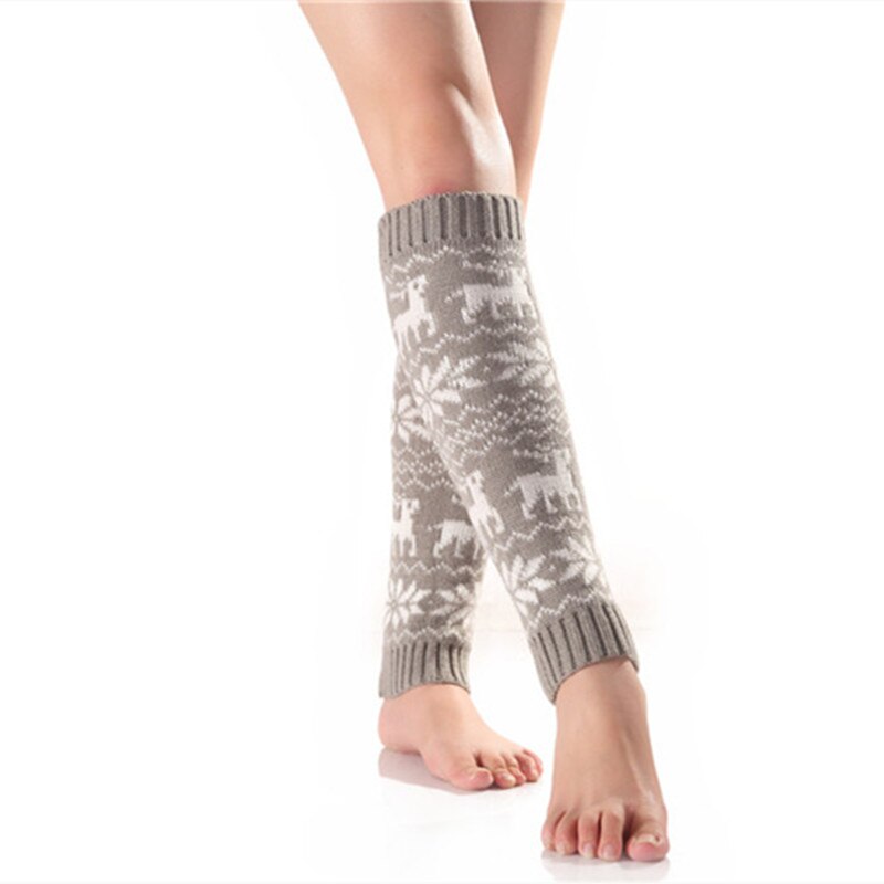 Fawn Snowflake Pile Socks Autumn and Winter Ladies Knitted Wool Warm Leggings Socks Knee Pads Womans Sock Boots Leg Warmer