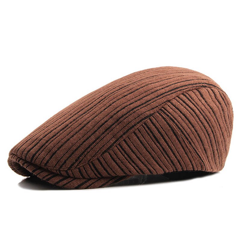 [AETRENDS] boina Retro a rayas de Newsboy Ivy Cap Cabbie gorras planas para hombres sombrero Z-6225: Khaki