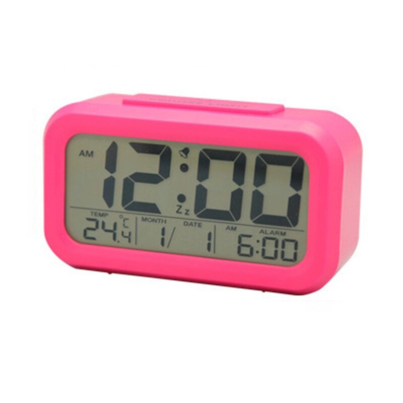 ledet digital vekkerklokke elektronisk klokke smart stum lysende bakgrunnsbelysning vise temperatur kalender slumre kontor