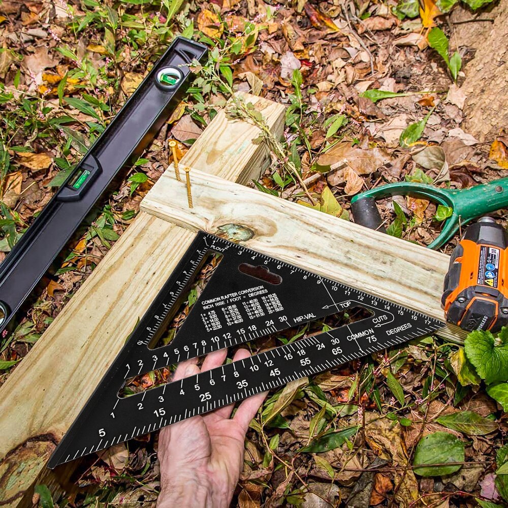 Triangle Ruler 7inch Aluminum Alloy Angle Protractor Speed Metric Square Measuring For Building Framing Tools Gauges