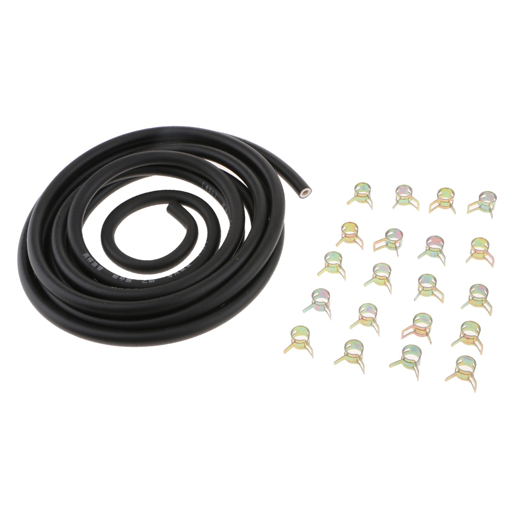Tuyau de carburant de 1/4 "+ colliers de serrage de 9.8" pour tracteurs, tondeuse, conduite de carburant de 2/5 pieds