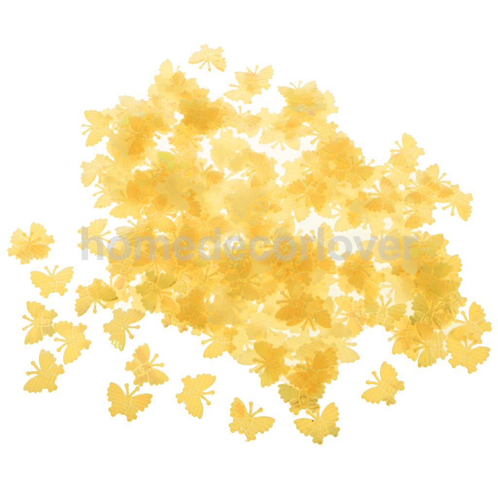 1 tasche/ca.200Stck Schmetterling Konfetti Streusel Tabelle streuen Hochzeit Party Zubehör DIY Handwerk: Gelb