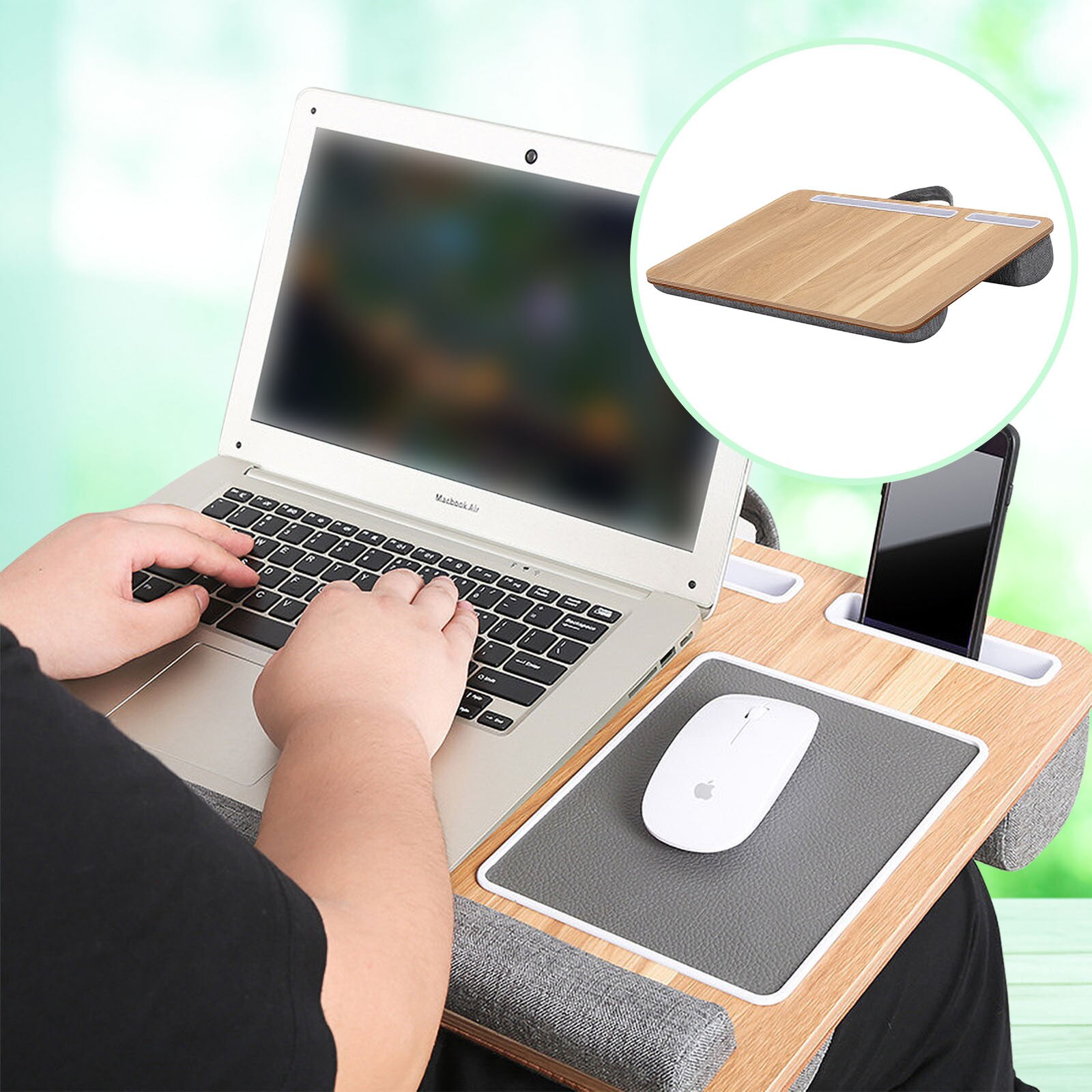 40 # tablet mesa cama almofada no joelho colo acessível computador leitura mesa de escrita tablet bandeja suporte de copo portátil travesseiro escritório