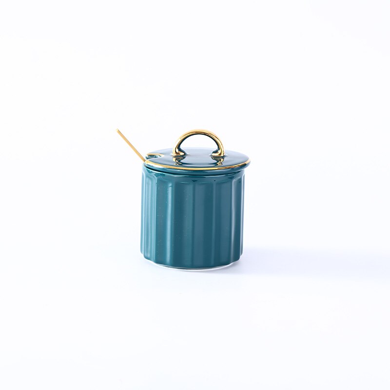 Japansk luksus keramikk krydder krukke sett salt / pepper / sukker lagring krukke ensfarget hjem kjøkken krydder verktøy: C --1 stk