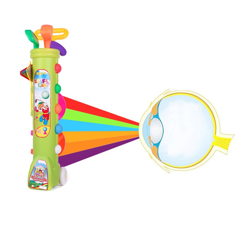 Nieuw Kinderen Speelgoed Golf Caddy Set Ballen Clubs Trolley Kids Jongen Meisje Outdoor Tuin Spel Speelgoed BN99