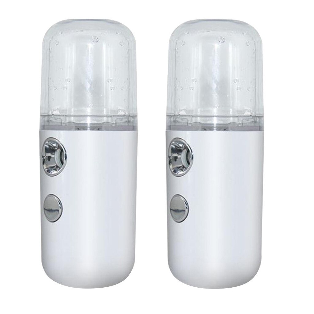 Mini Portable USB Rechargeable Nano Mister Humidifier Cooling Mist Face Humidifier Eyelash Extensions Sprayer Facial Device: 2 White