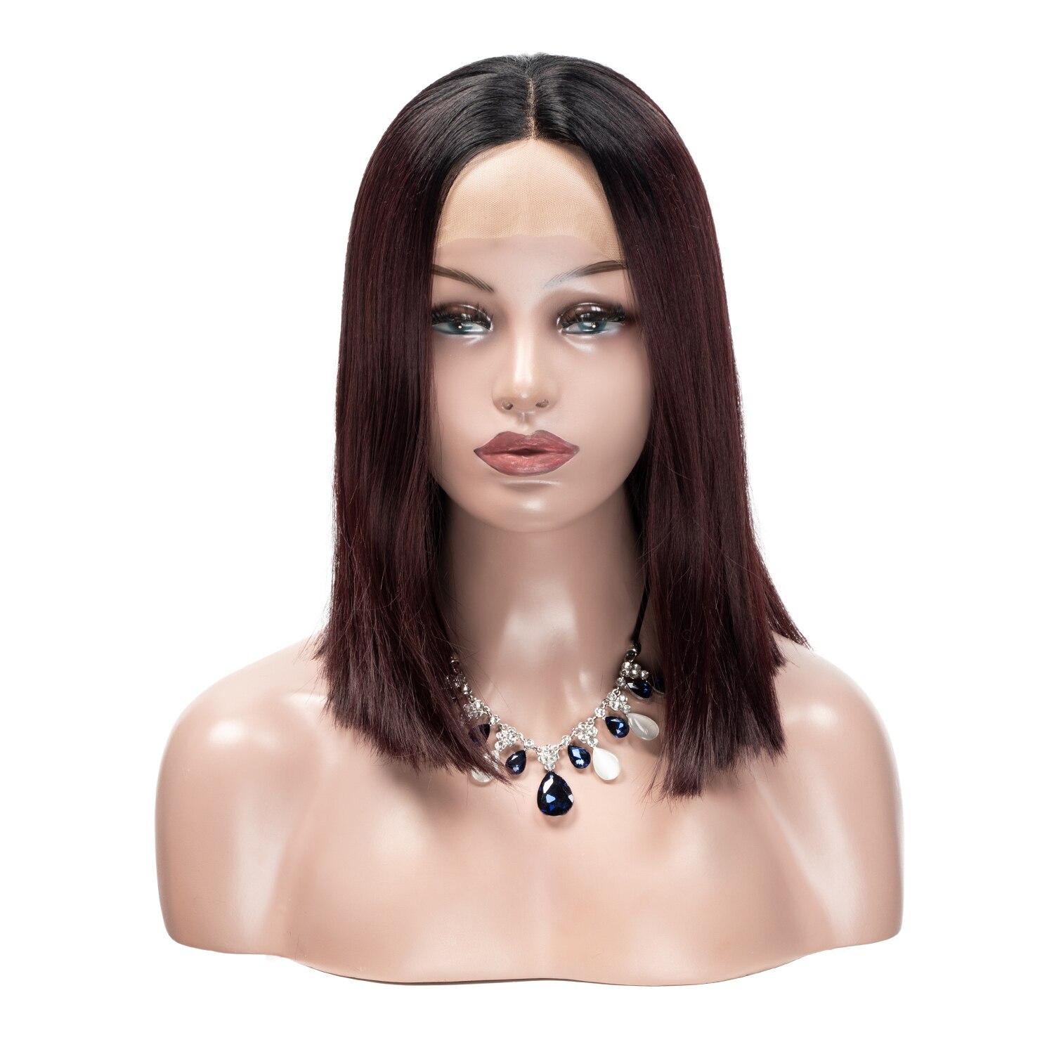 Lace Front Synthetic Hair Blue Wigs Natural Color Heat Resistant Synthetic Hair Wig For Women Middle Part Lace Front Wigs: A1