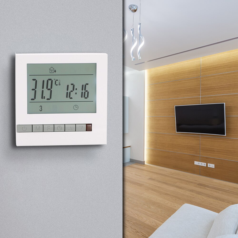 Batterij Aangedreven Verwarming Thermostaat Voor Gas Boiler 3A Wekelijkse Programmeerbare Temperatuurregelaar Warme Vloer Controller( 1Pc)