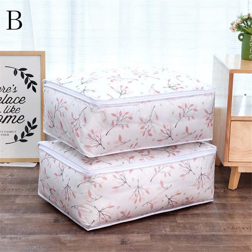 1pc skab sweater hjem arrangør boks sammenfoldelig tøj dyner tæppe arrangør opbevaring poser bagage poser opbevaring 4 stilarter: B