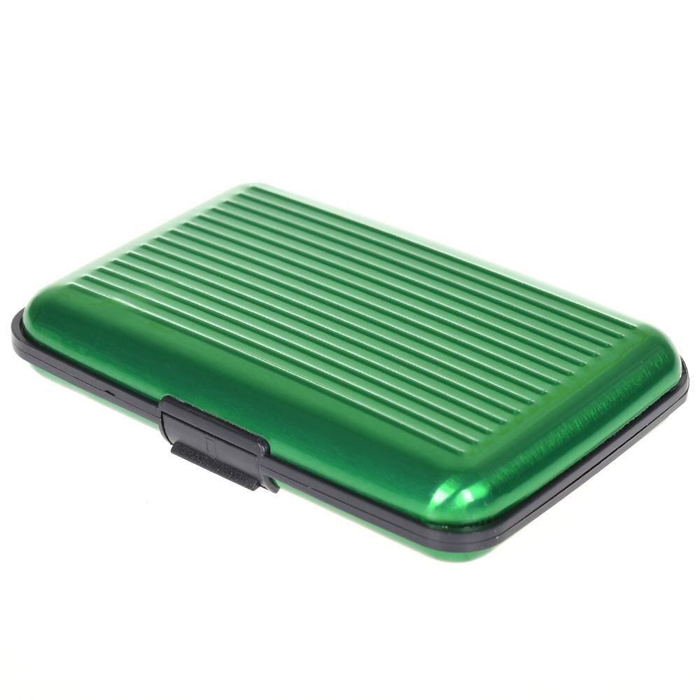 1Pc Metal Business Credit Card Pocket Id Kaarthouder Case Wallet Box Mini Antimagnetic Waterdichte Aluminium Kaarten Houder: green