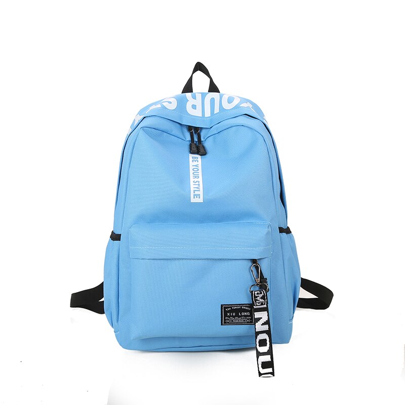 UOSC Black Women Backpack Female Nylon Teens Men Schoolbag Casual Style Student School Bags For Teenage Girls Back Pack Solid