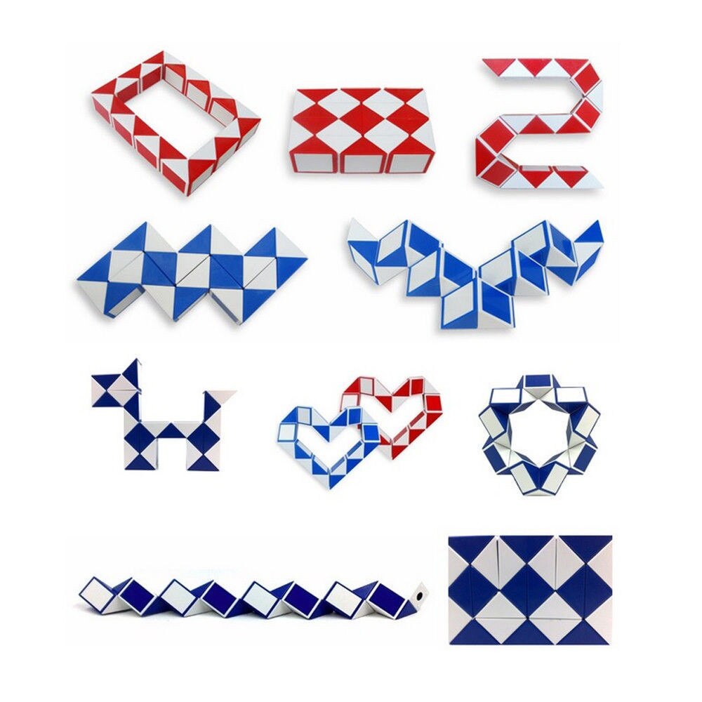 Snake Fidget Wacky Tracks Cool Snake Magic Variety Popular Twists Stress Reliever Transformable Puzzle Fidget Toys Tangle: Random Delivery B