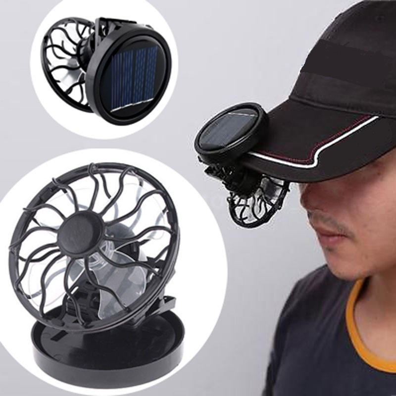 Bærbar mini soldrevet klip blæser køligere sol clip på hat cap ventilatorer til rejser camping fiskeri cykling sommersport udendørs