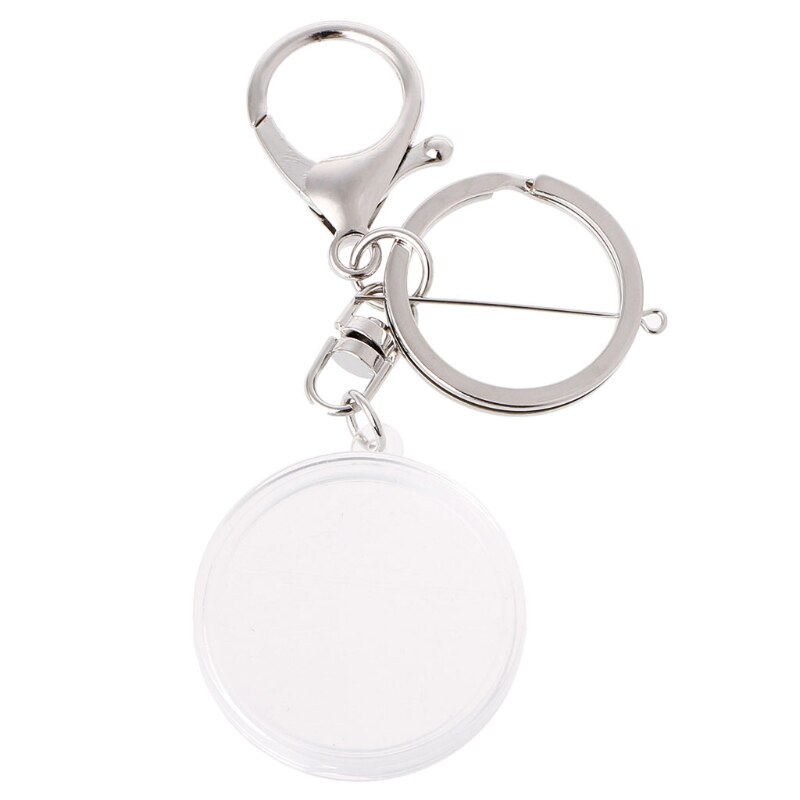 Acrylic Coin Holder Capsule With Pad Ring For 30mm 27mm Keyring Alloy Keychain: S