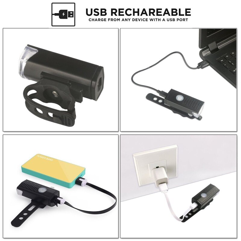 Usb ladattava polkupyörän valo mtb polkupyörän etu takavalot taskulamppu takavalo pyöräilyn varoitusvalo vedenpitävä pyörän lamppu