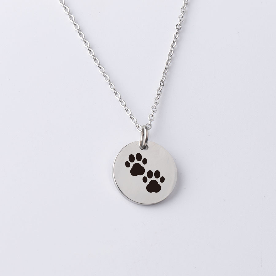 Zilver Kleur Leuke Dierlijke Voetafdrukken Hond Kat Voetafdrukken Poot Kettingen Vogel Hand Hangers Vrouwen Rvs Sieraden: Rose Goud Kleur
