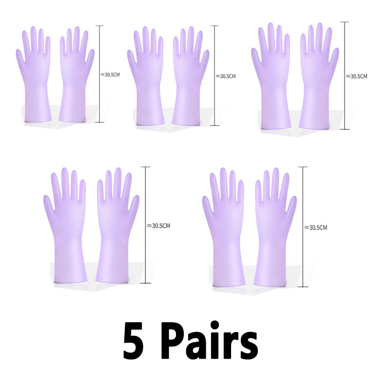 Household Gloves Non-slip Nitrile Gloves Kitchen Garden Laundry Dishwash Gloves Food Grade Protect Reuse: M / Pink