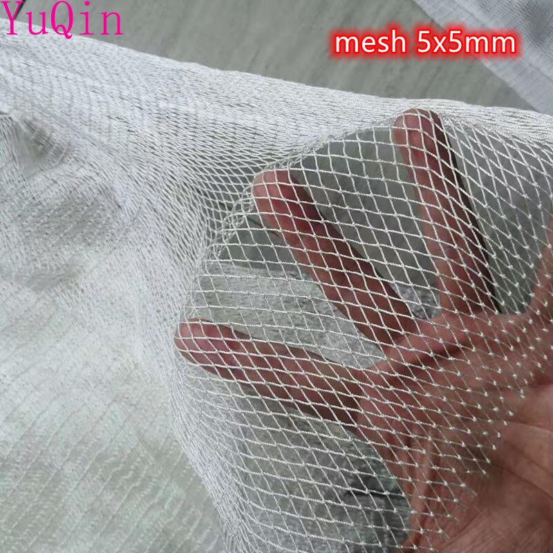 5m piccola griglia rete da pesca rete da palo reti da allevamento protezione delle colture rete balcone isolamento rete multifunzione in nylon rete a mano: 2x5m / mesh 5x5mm