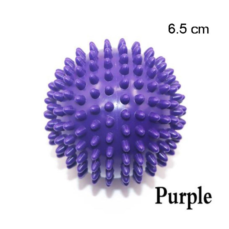 Indoor Outdoor Sports Fitness PVC Hand Massage Ball Soles Hedgehog Sensual Grip Training Ball Portable Physiotherapy Ball: Purple-6.5cm