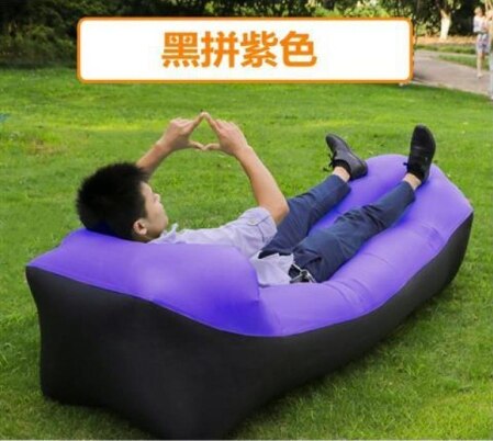 Oppustelig luft sofa sovepose udendørs havemøbler strand liggestol hurtig foldbar doven sovesofa: 7