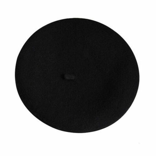 Fransk stil slouchy ull filt beret kvinner britiske chic jenter beret lue dame ensfarget vinter hatter kvinner: Svart