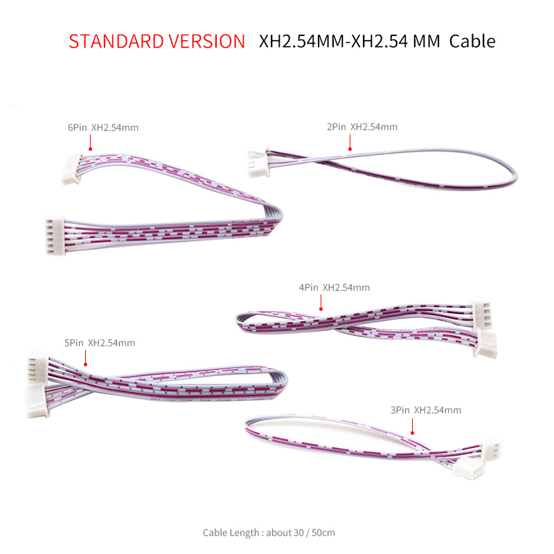 XH2.54mm Audio Cable 30cm / 50cm 2P 3P 4P 5P 6P Male to Male Terminal Signal Line PH2.0-PH2.0mm-XH2.54mm Extension Cord