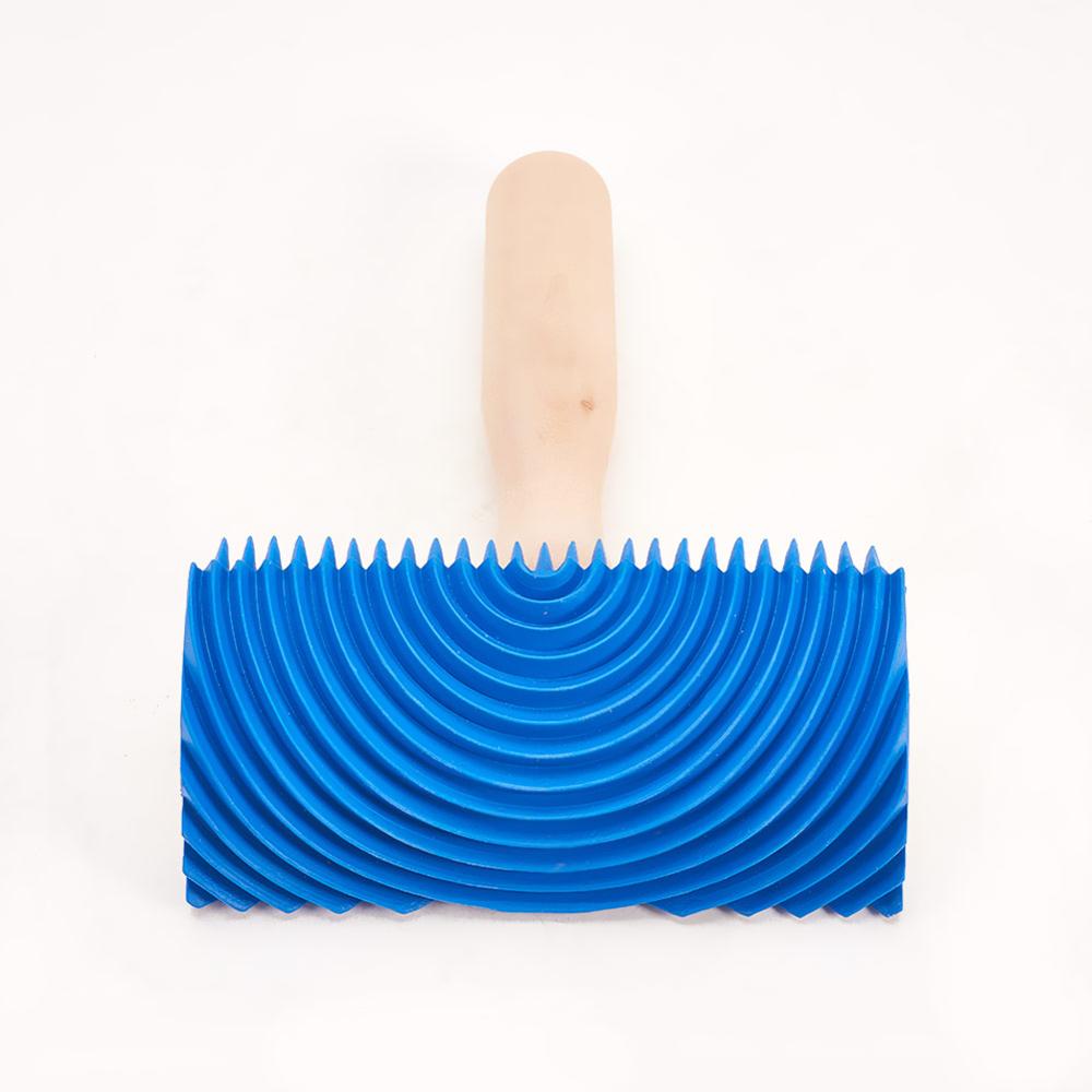 Blue Wood Grain Tool Wood/Plastic Handle Rubber Wood Grain Paint Roller DIY Pattern Stamp For Wall Painting Decoration 1pcs/2pcs