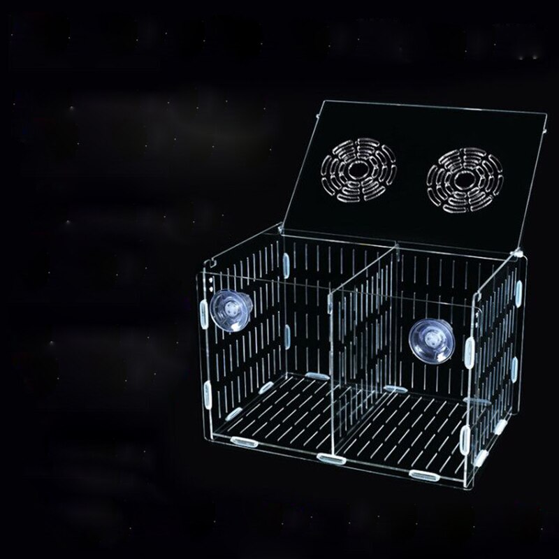 Acrylic Isolation Box Transparent Fish Tank Breeding Box Guppy Mini Parrot Hatching Box Aquarium Accessories 20X20X20cm: Double grid / 30x20x20cm