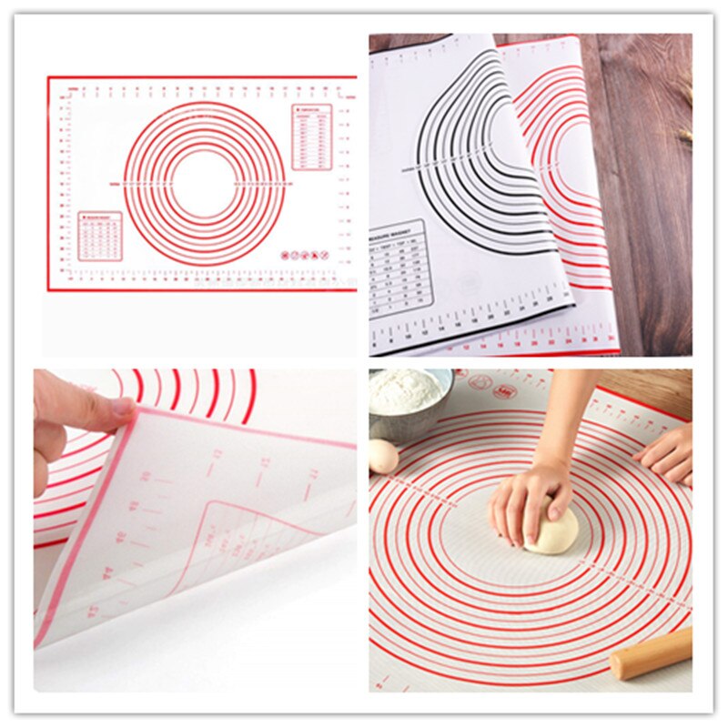 Fiber Silicone Dough Roll Baking Pad Pastry Clay Plate Liner Bake Measuring Tray Pad Bread Cooking Tools