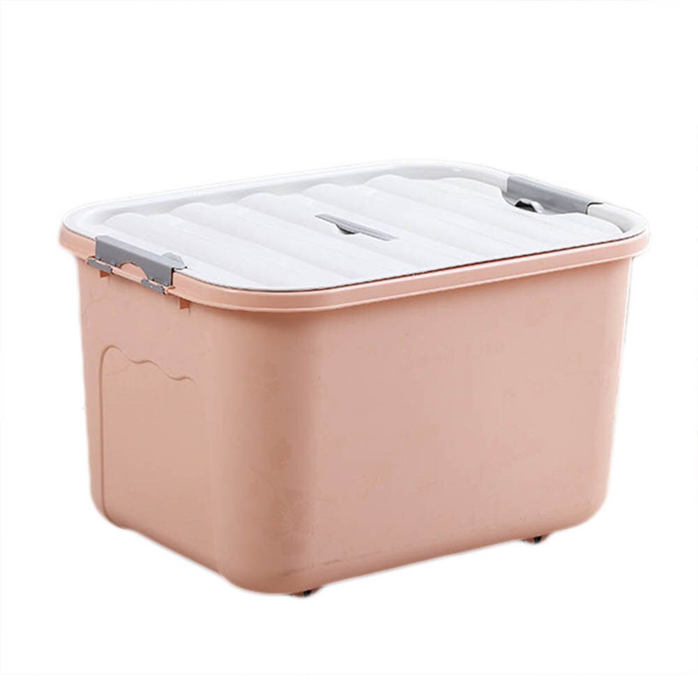 Boîte de Rangement en plastique | Grande boîte de Rangement en plastique, lit de couleur unie, sous le placard, boîte de Rangement des vêtements édredons, conteneur de Rangement pour articles divers: Orange