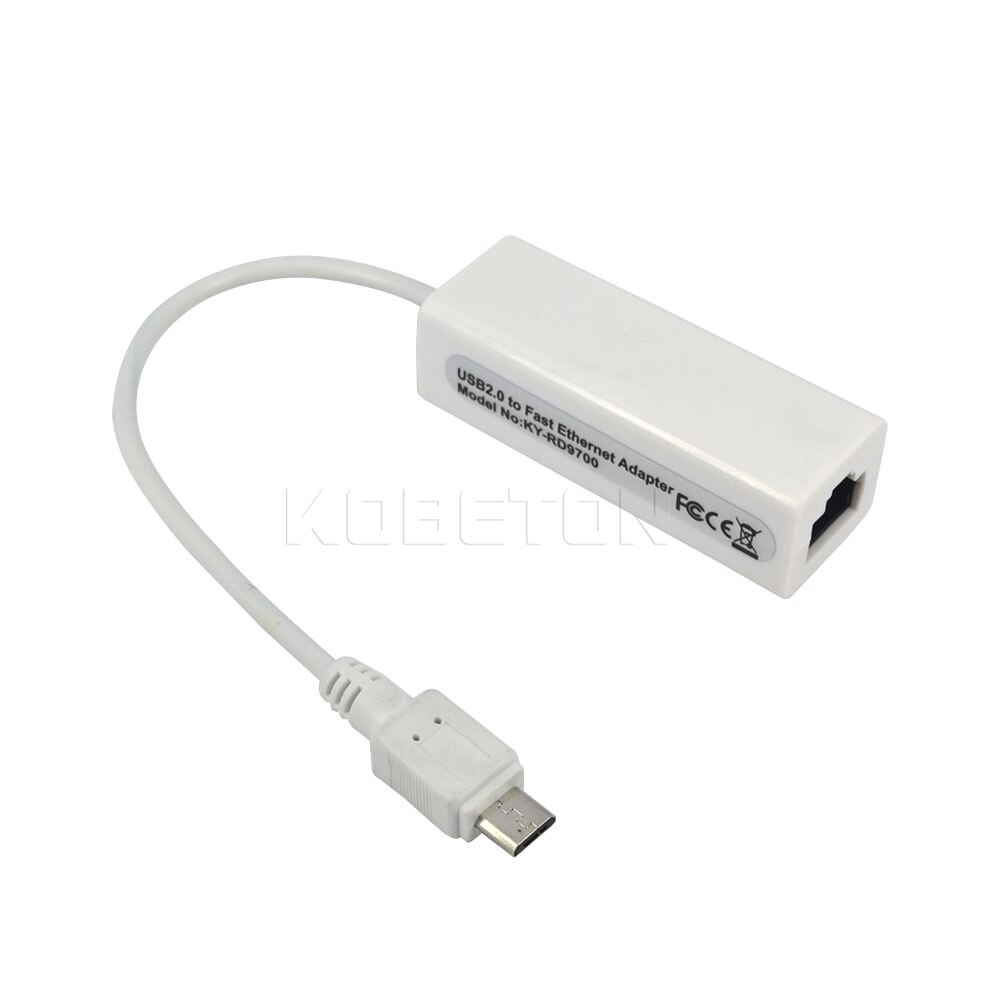 kebidu Micro USB 2.0 To Ethernet RJ45 Network Card Adapter 10/100Mbps Ethernet RJ45 Adapter For Android PC Laptop Tablets