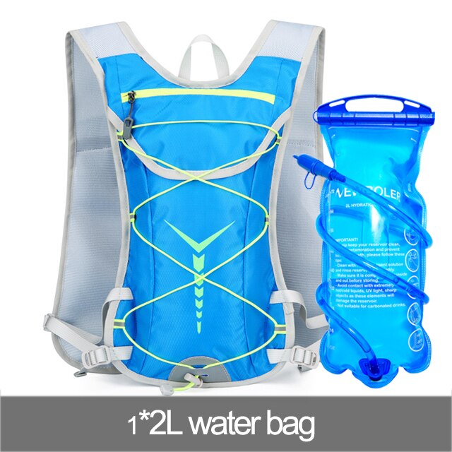 5L Trail running-ultra-light Backpack, Running Hydration Vest, Marathon, Hydration Backpack,Bicycle 2L Water Bag: Blue 2L