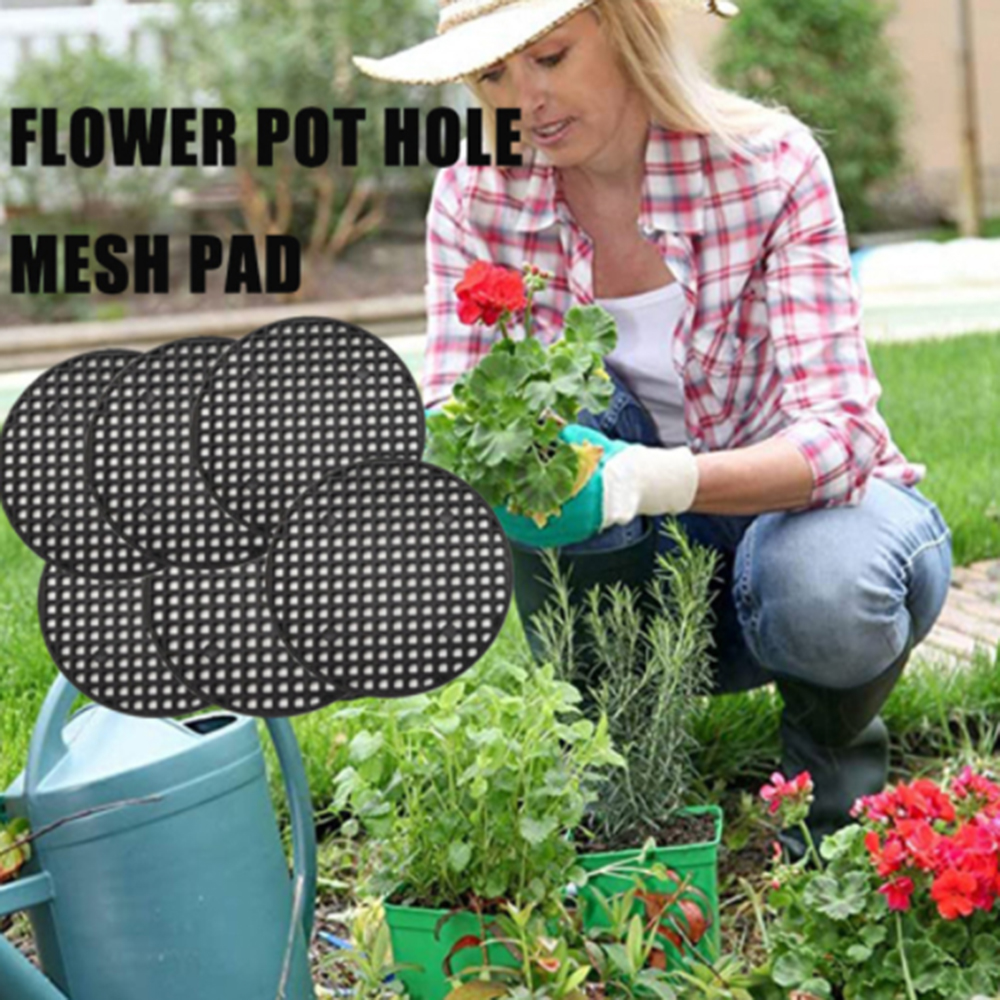 50pcs flowerpot mesh mat round garden drainage mesh screen to prevent soil loss