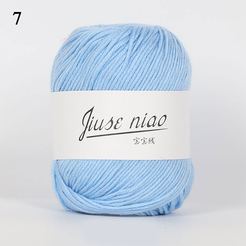 Colorful Durable Milk Fiber Wool Hand Knitting Colorful Thread Baby Comfortable Eco-dyed Cotton Yarn Worsted Wool Needlework: 7