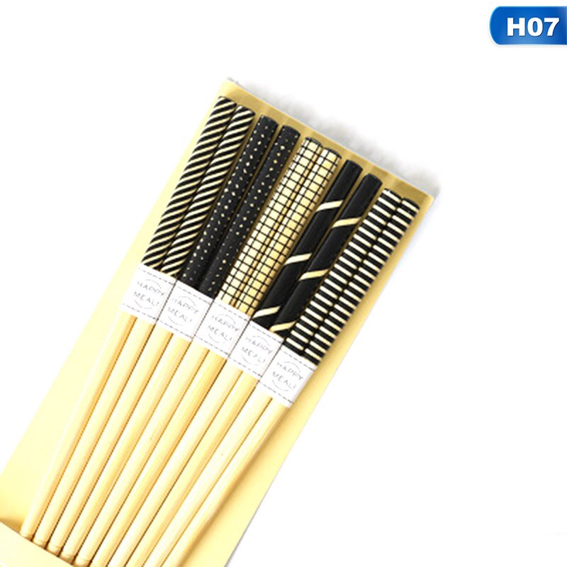 5 Pair Chopsticks Handmade Bamboo Japanese Natural Wood Chopsticks Sushi Food Multi Color Wooden Chopsticks Reusable: H07