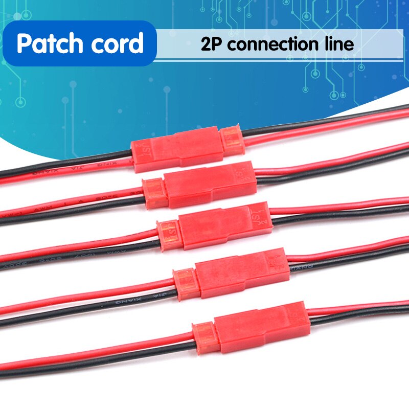 20pcs 2 Pin Connector Male Female JST Plug Cable 22 AWG Wire For RC Battery Helicopter DIY LED Lights Decoration