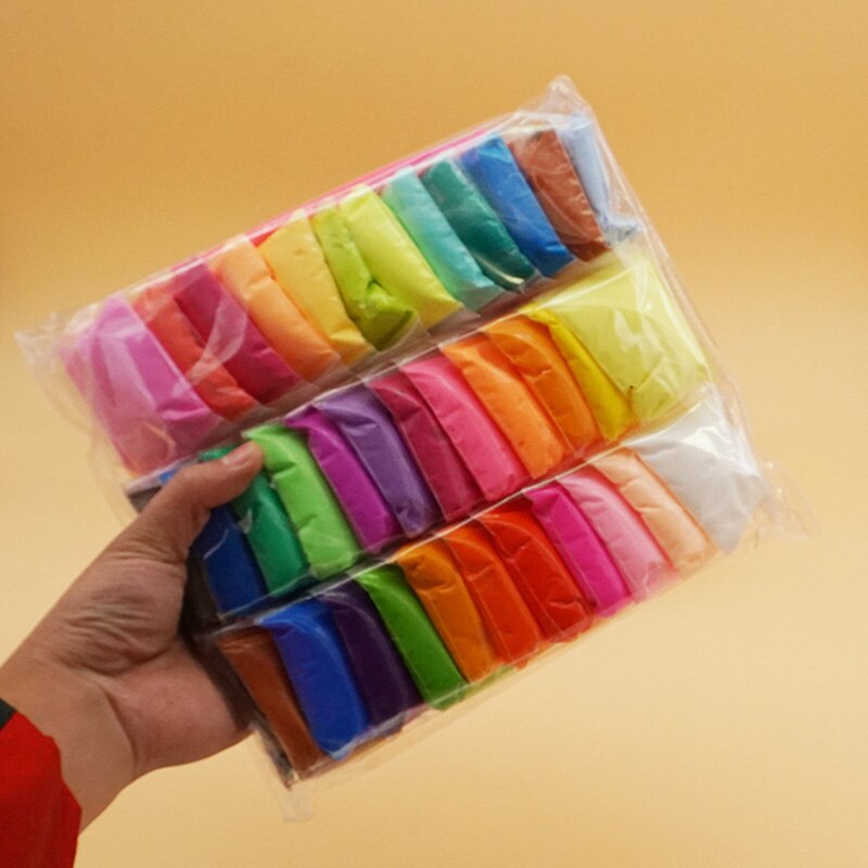 12 24 36 st/set mjuk lera med verktyg färgglad pysselleksak barn gör det själv polymer plasticine dagis pedagogiska leksaker för barn