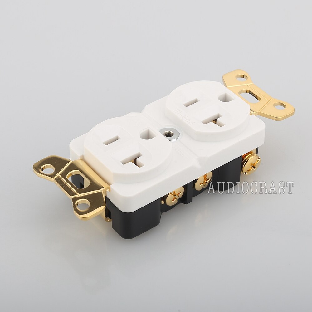 Hi-End Beryllium copper Gold plated Rhodium plated AC 20A Power Receptacle Wall Outlet Power Distributor: gold plated