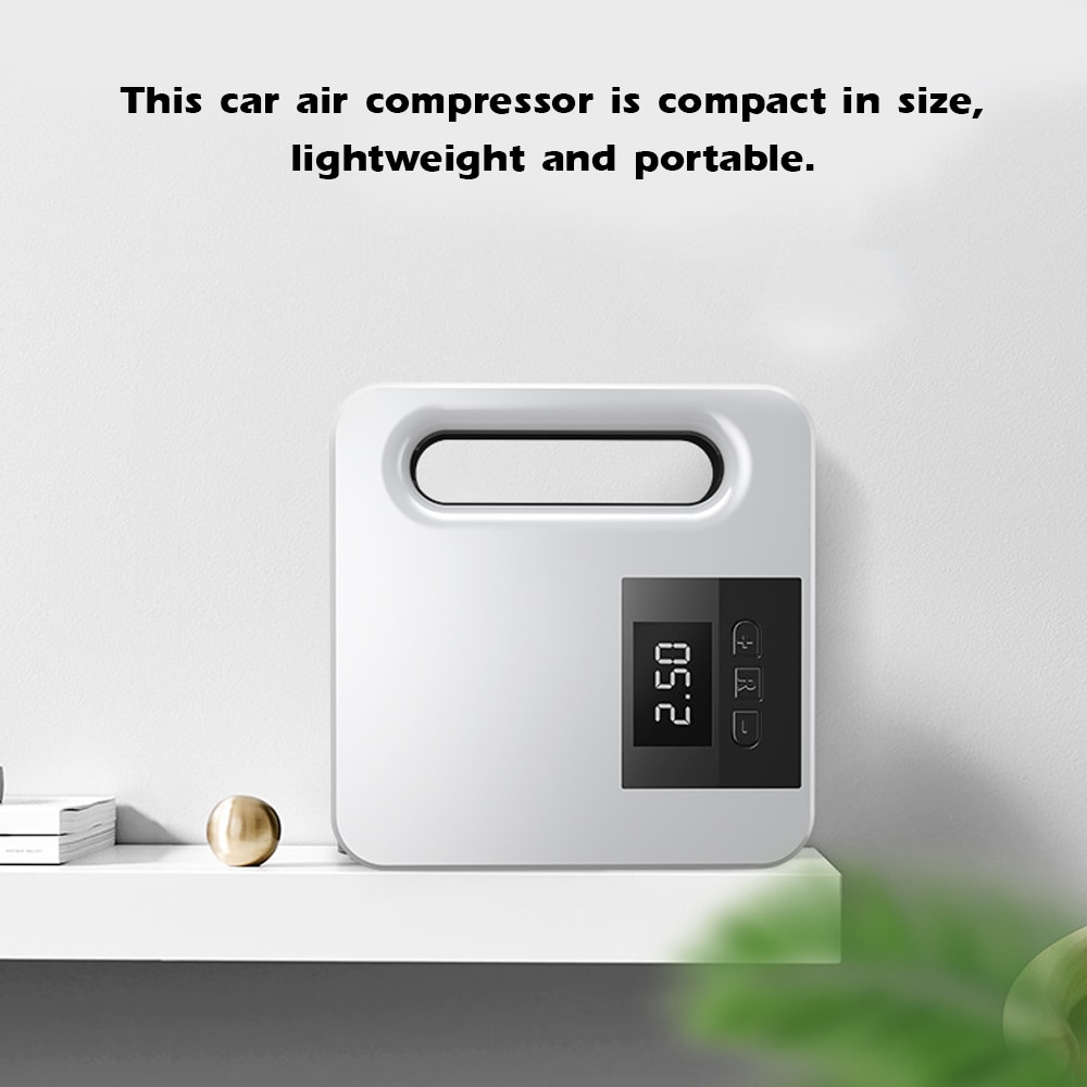Car Air Compressor Portable Digital Electric Pump Mini Tire Inflator High Pressure Auto Tyre Pumps With Emergency Led Lighting