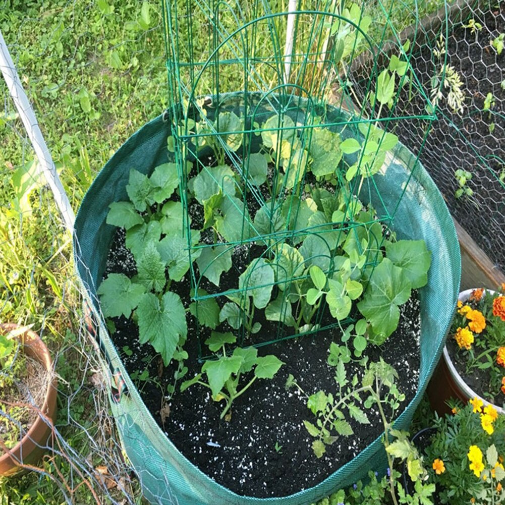 Sac à déchets de jardin vert réutilisable, étanche, robuste, poignées pour mauvaises herbes d'extérieur