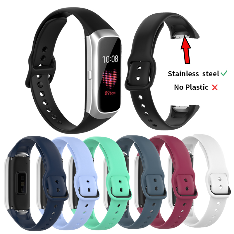 Edelstahl Anschluss Sport Armband Armband Für Samsung Galaxy Fit SM-R370 SM R370 Smart Armband Silikon Armband armband