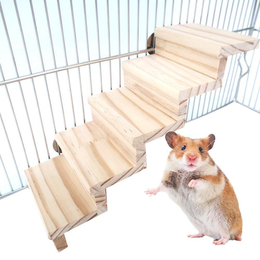 Cute Hamster Ladder Exercise Game Stairs Pet Toys Wooden Ladder Small Pet Stair Toy Small Animals Cage Accessories Pet Product: B