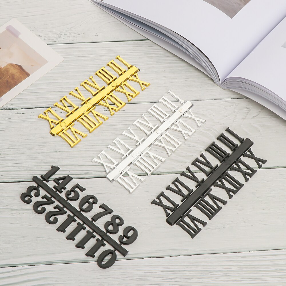 1Set Diy Quartz Klok Cijfers Accessoires Digitale Vervanging Gadget Oude Quartz Klok Onderdelen Arabisch/Romeinse Nummer Klok Onderdelen