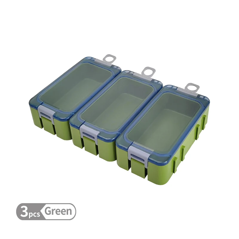 Caja de herramientas que brilla en la oscuridad para pesca, Mini caja de almacenamiento de empalme, accesorios de plástico, contenedor de cebo duro para carpa: Verde