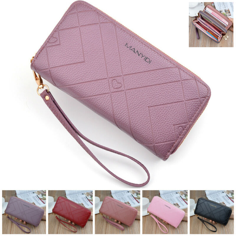 Noenname-null pochette pour femmes portefeuille en cuir synthétique polyuréthane porte-cartes long sac de téléphone sac à main sac à main bracelet