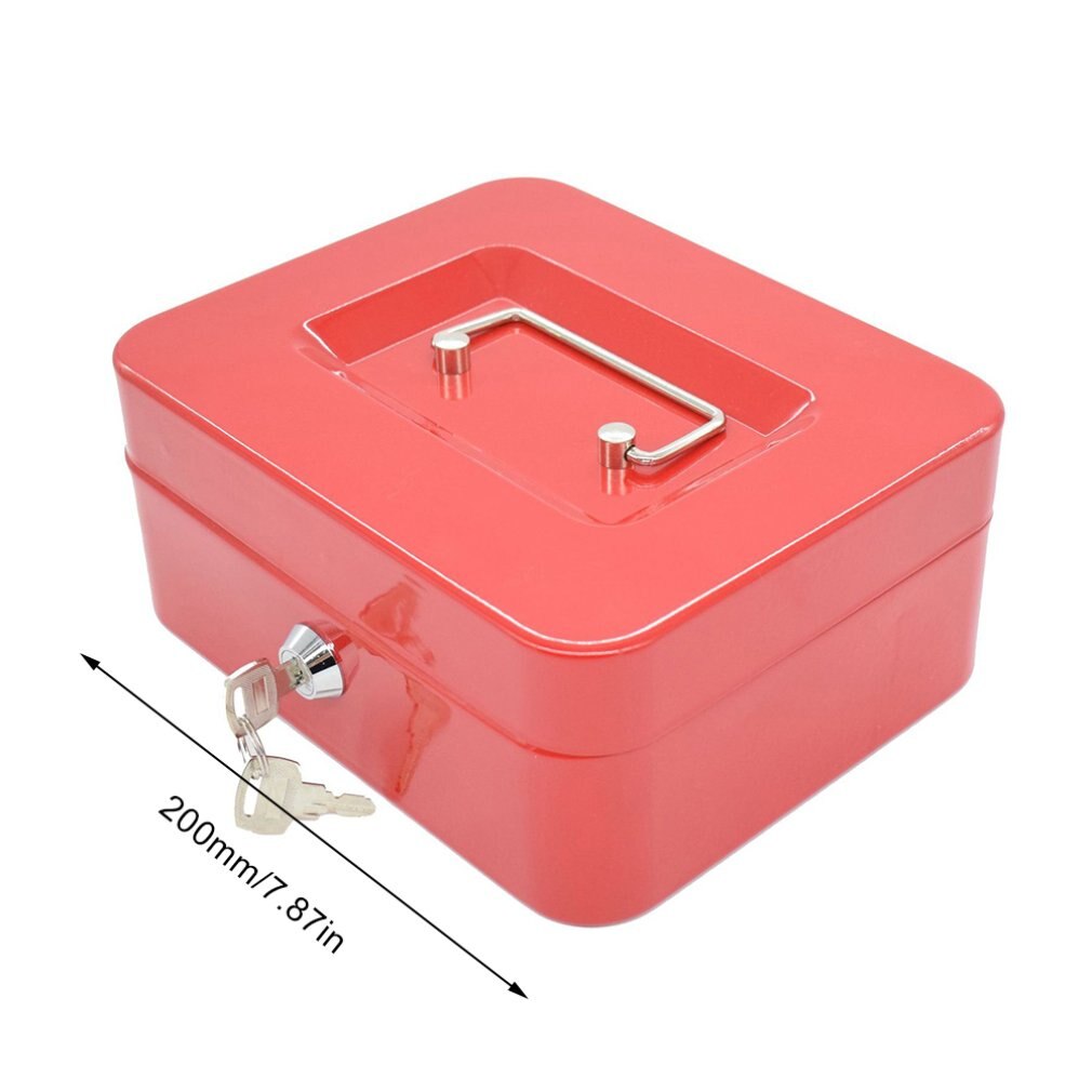 Mini Kan Worden Gevouwen Platte U Kan Dragen Het Overal Mini Cash Box Rood Zwart Met Lock Cash doos