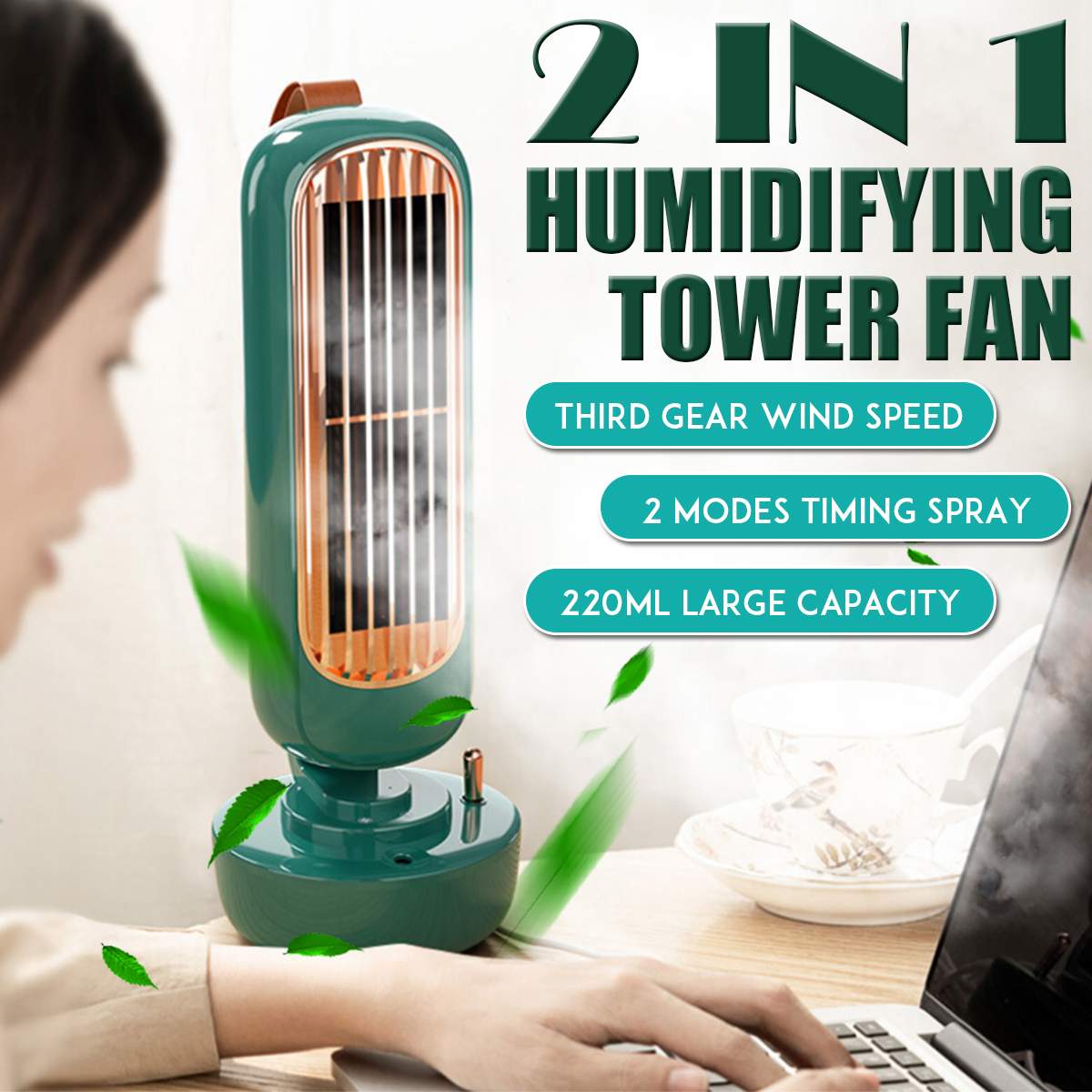 Mini aire acondicionado portátil, humidificador con función, purificador de niebla de agua, ventilador enfriador de aire de escritorio USB con depósito de agua, 1 ud.
